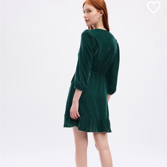 Gap Black Velvet Wrap Dress, M, NWT - Picture 5 of 7